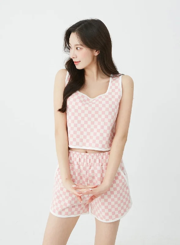 checkered-tank-top-and-shorts-set-bu12