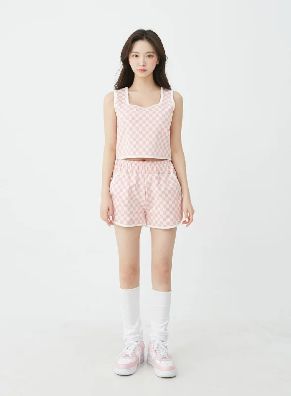 checkered-tank-top-and-shorts-set-bu12