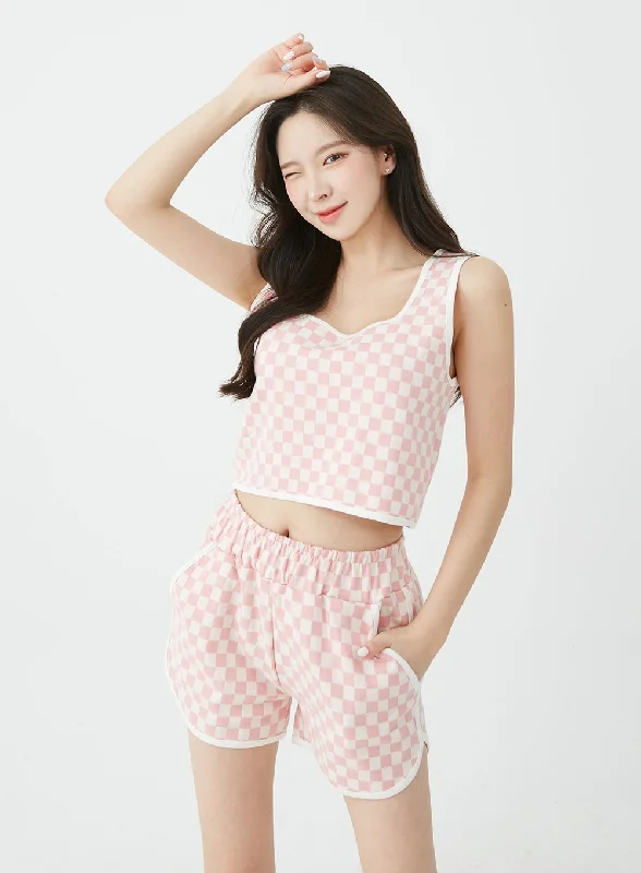 checkered-tank-top-and-shorts-set-bu12