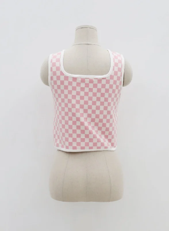 checkered-tank-top-and-shorts-set-bu12