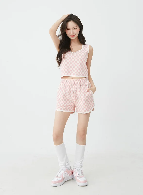 checkered-tank-top-and-shorts-set-bu12