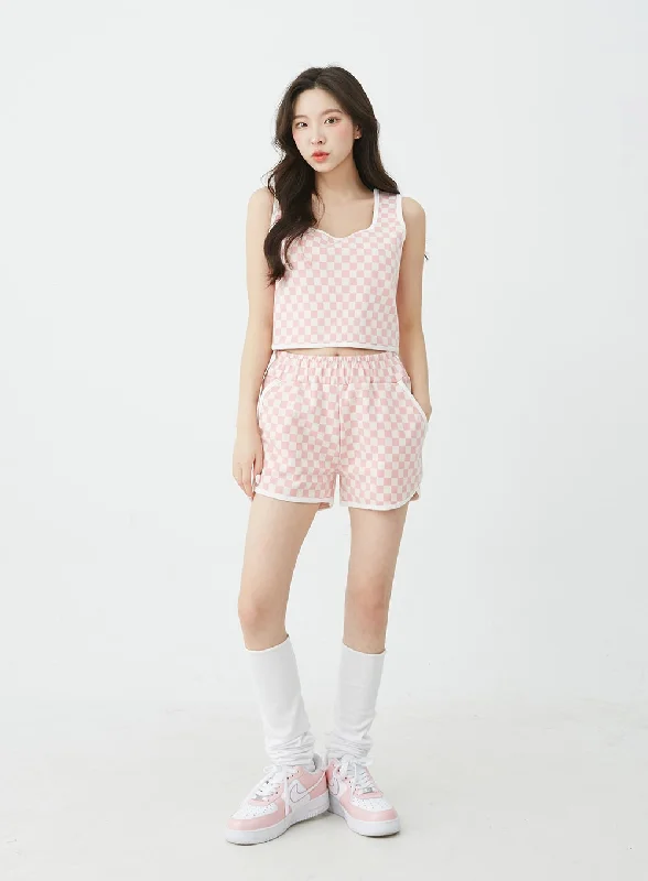 checkered-tank-top-and-shorts-set-bu12