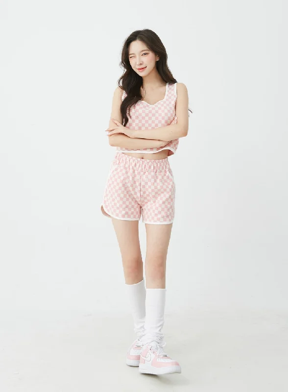 checkered-tank-top-and-shorts-set-bu12