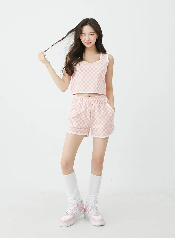 checkered-tank-top-and-shorts-set-bu12