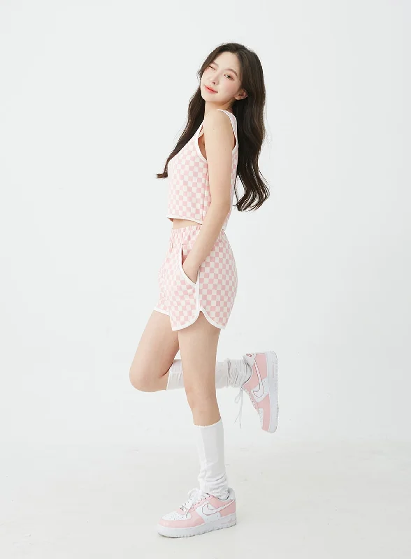 checkered-tank-top-and-shorts-set-bu12