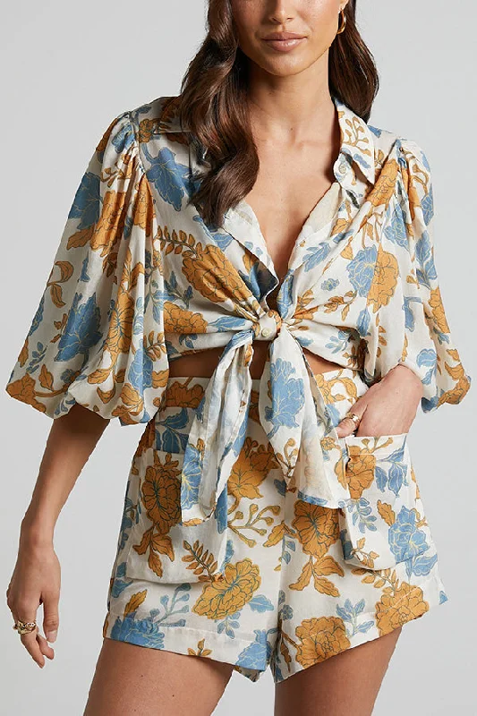 hawaii-beach-floral-oversized-blouse-with-cami-bra-and-pocketed-short-set