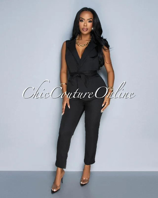 jaxine-black-self-tie-vest-slim-legs-pants-set