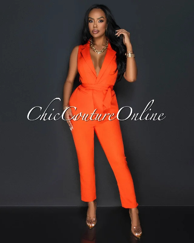 jaxine-orange-self-tie-vest-slim-legs-pants-set