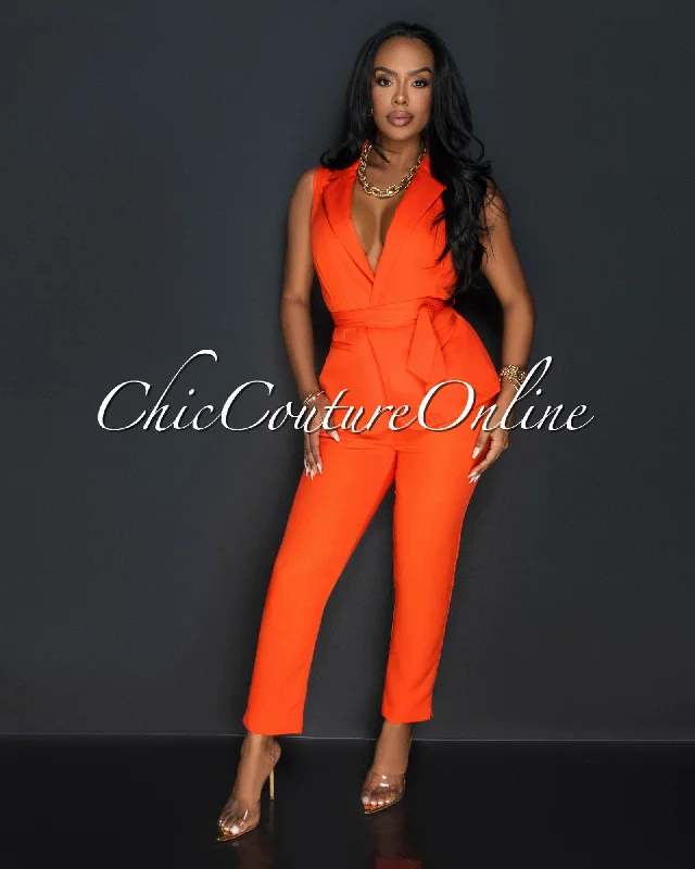 jaxine-orange-self-tie-vest-slim-legs-pants-set