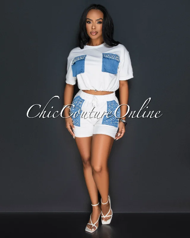 panora-white-blue-pearl-pockets-crop-top-shorts-sporty-set