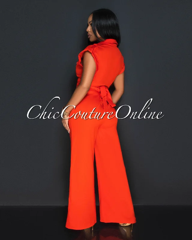 silo-red-collared-cross-tie-top-wide-legs-pants-set