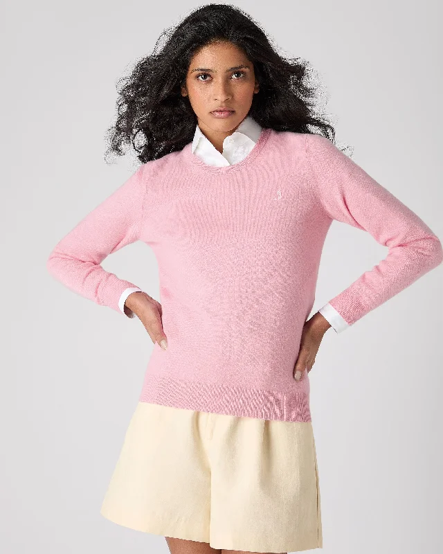 The Jockey Club Women's Round Neck Cashmere Sweater Flamingo Pink