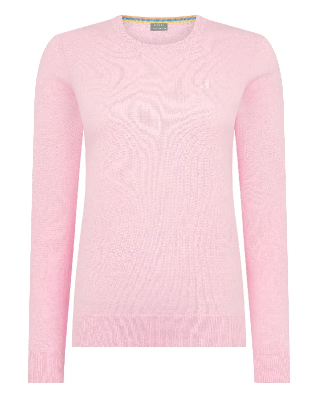 The Jockey Club Women's Round Neck Cashmere Sweater Flamingo Pink