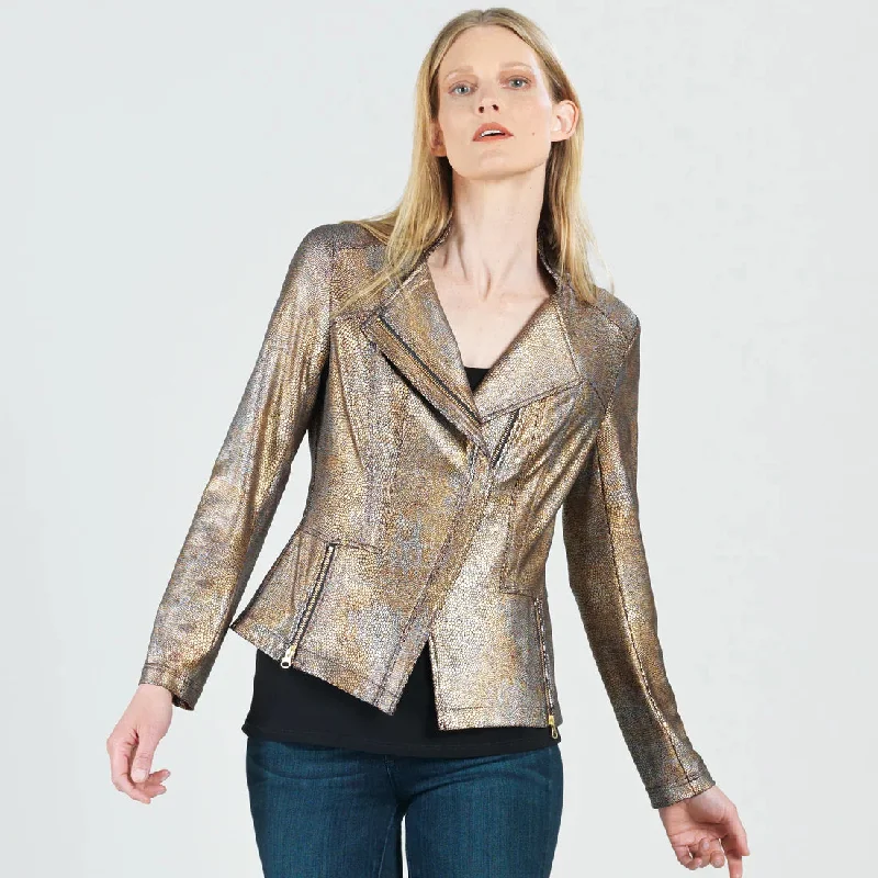 Metallic Liquid Leather™ Textured Signature Jacket - Copper