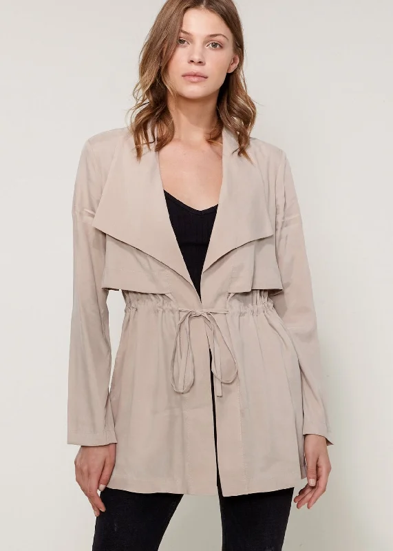 Ro&de Noir Open Front Jacket In Taupe