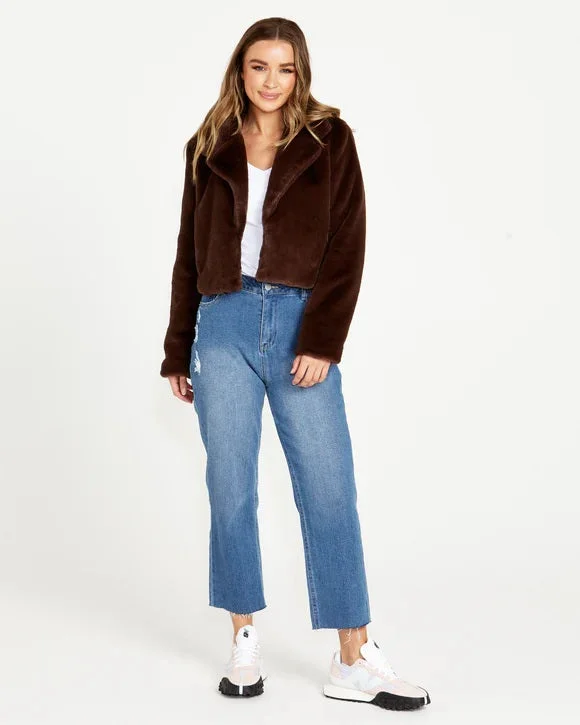 Sass Xanthe Cropped Fur Jacket