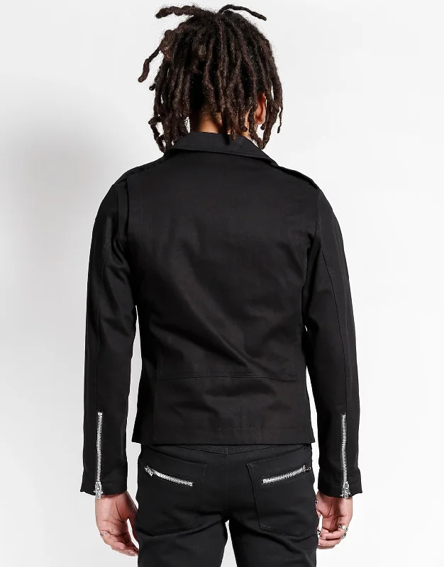 UNISEX Basic Black Moto Jacket