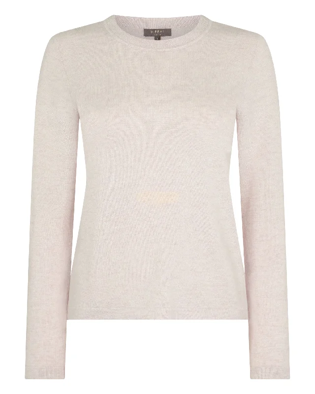 Women's Hallie Round Neck Cashmere Sweater Frost White