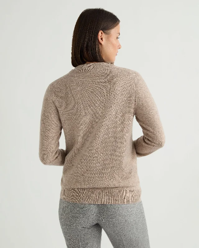 Women's Phoebe V Neck Cashmere Sweater Oatmeal Brown