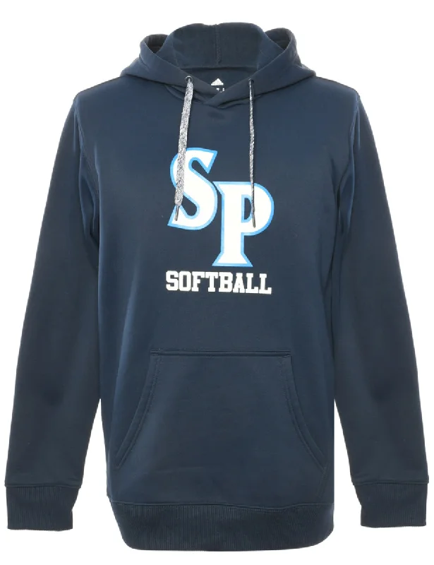 Adidas Softball Navy Printed Hoodie - L