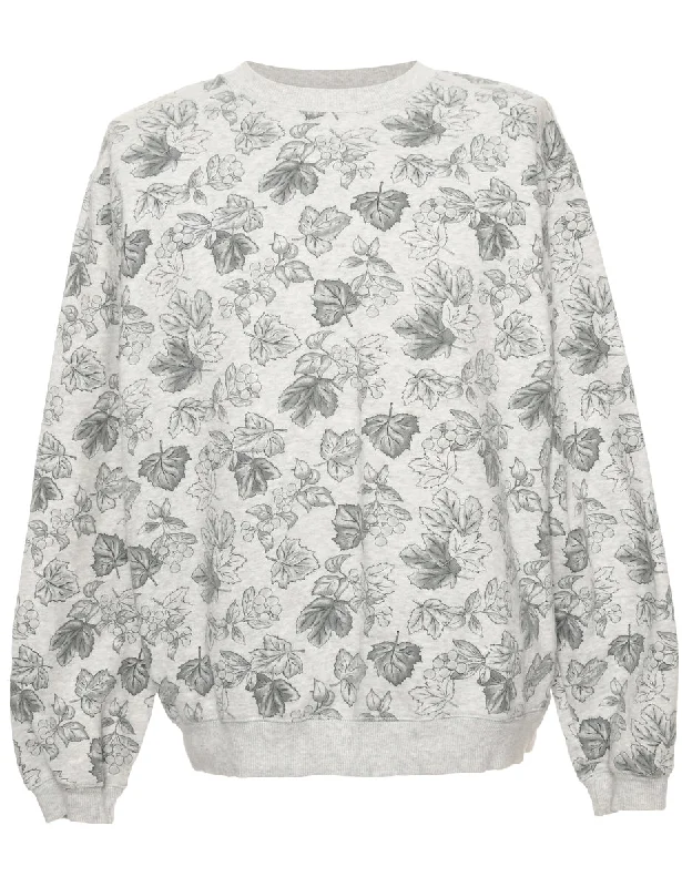 Floral Print Sweatshirt - M