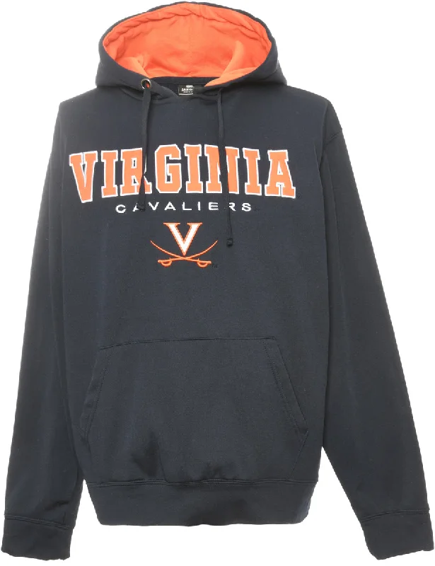 Football Navy Hooded Sports Sweatshirt - L