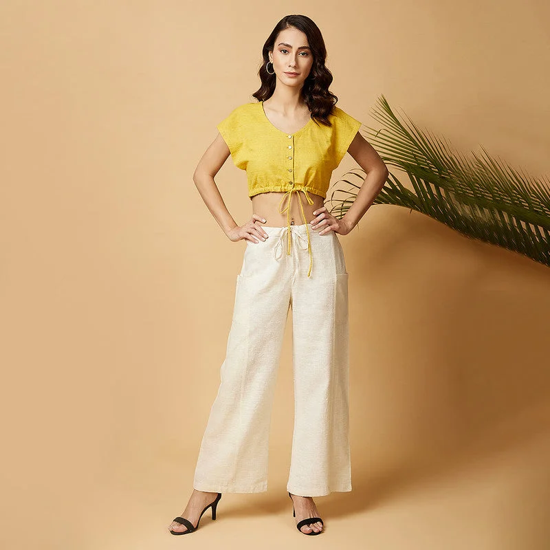 Cotton Silk Crop Top | Yellow