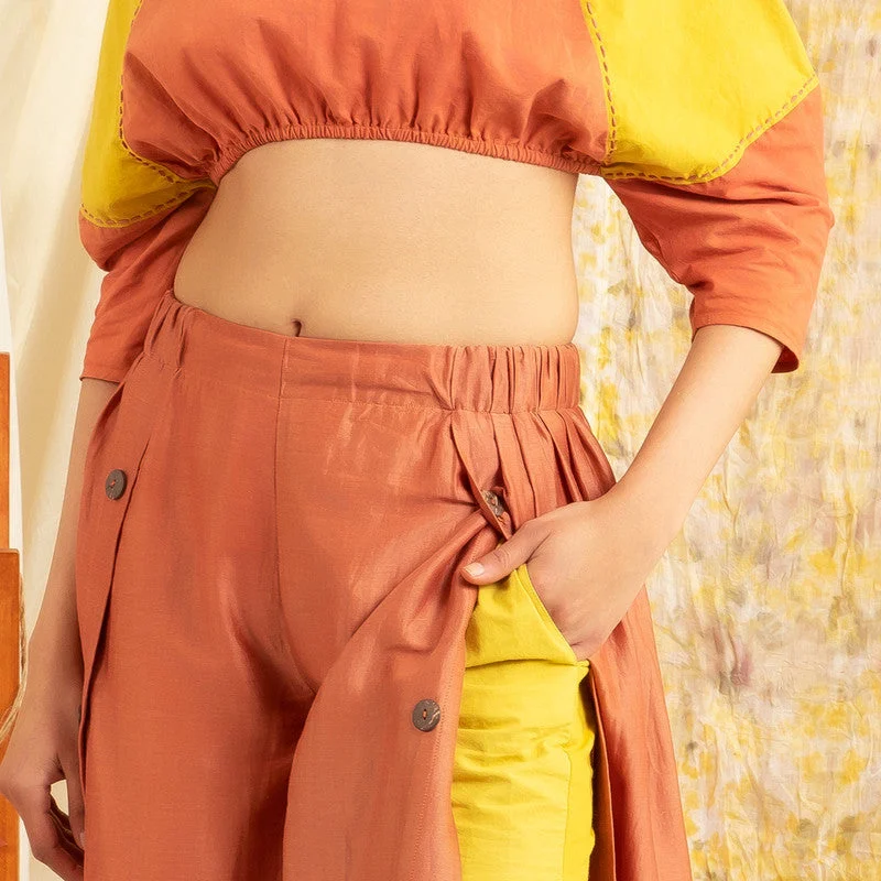 Cotton & Chanderi Co-Ord Set | Orange