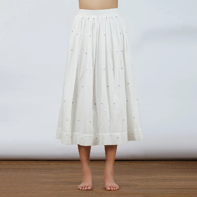 Jamdani Skirt Set For Women | White