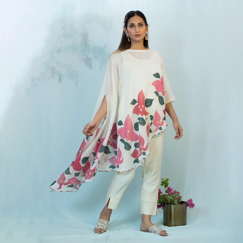 Chanderi Silk Co-Ord Set | Off White