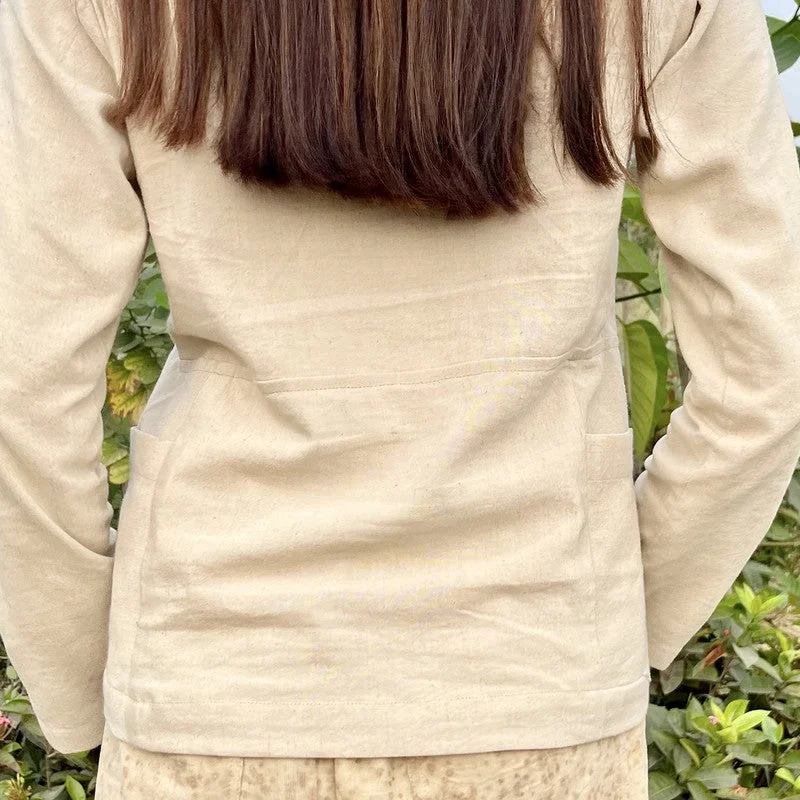 Cotton Flax Top | Two Pockets | Beige