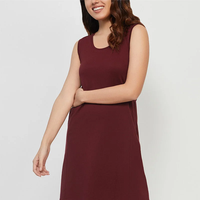 Pima Cotton Panel Dress | Port Red