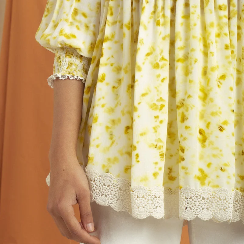 Recycled Orange Peel Tunic  | Yellow & White