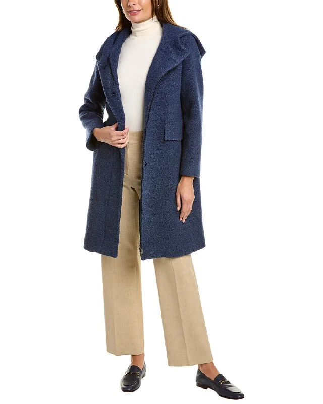 Cinzia Rocca Icons Hooded Wool-Blend Coat