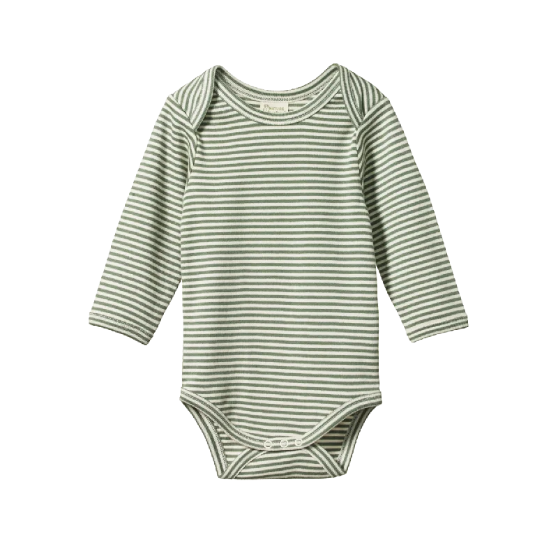 Nature Baby - Long Sleeve Bodysuit - Nettle Stripe