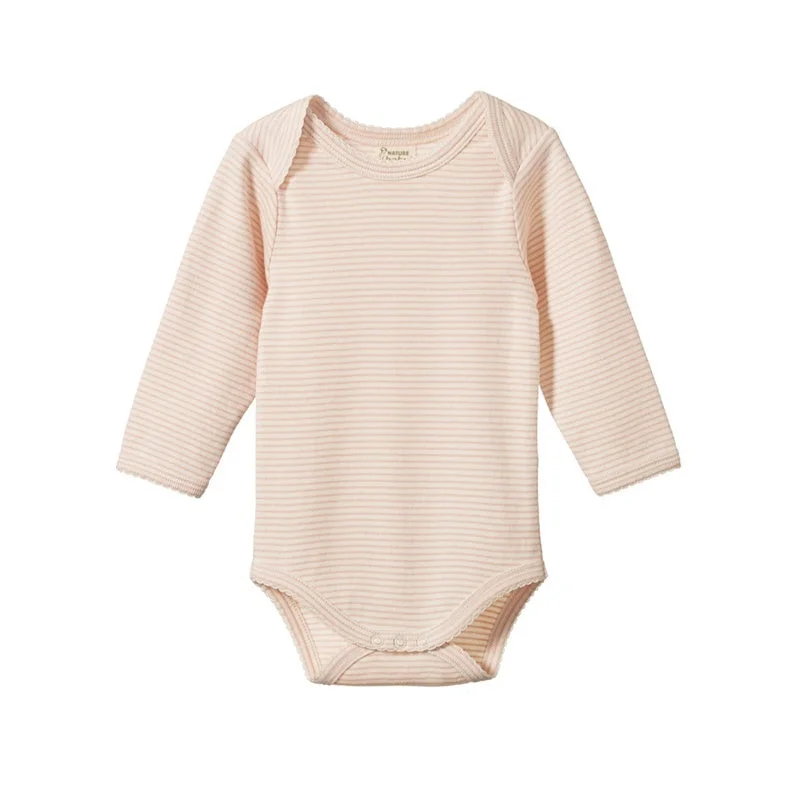 Nature Baby - L/S Bodysuit - Rose Dust Pin Stripe