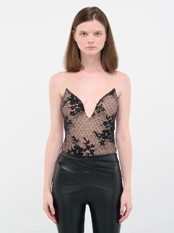 N°21 Monica Lace Bodysuit (79273-9947-VANILLA-LATTE-BLACK)