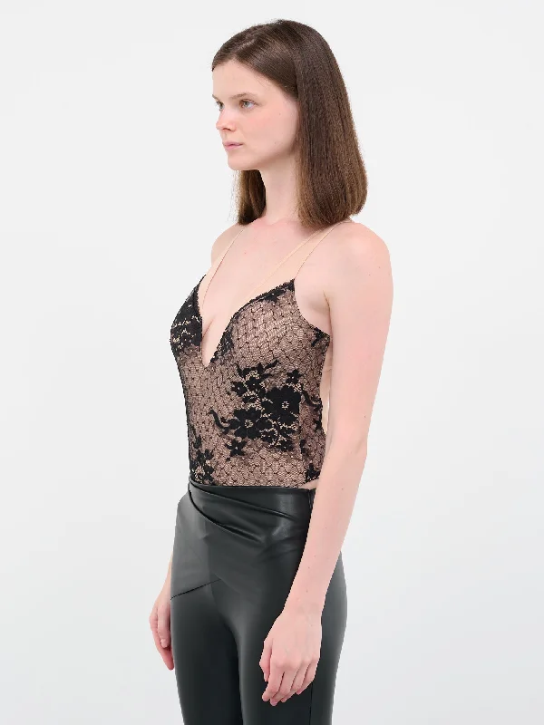 N°21 Monica Lace Bodysuit (79273-9947-VANILLA-LATTE-BLACK)