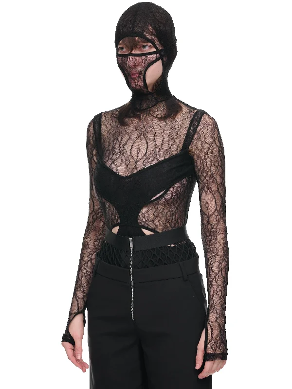 Visceral Lace Masked Bodysuit (A9873-BLACK)