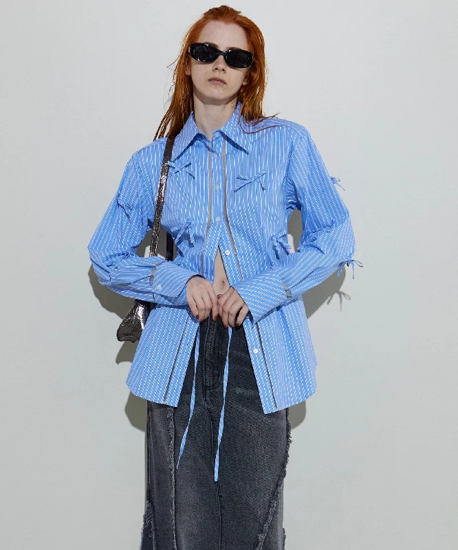 【24AUTUMN PRE-ORDER】Many Ribbon Narrow Shirt