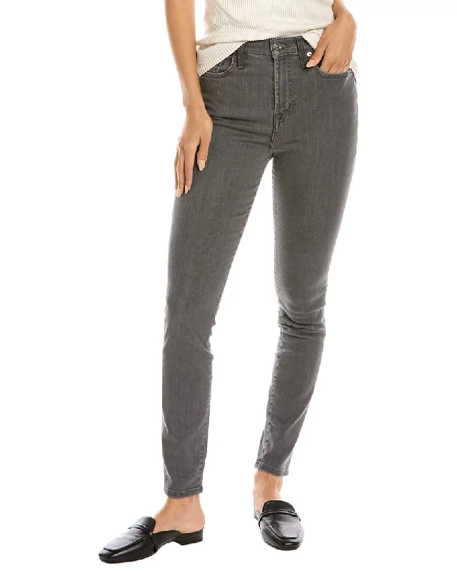 7 For All Mankind Gwenevere Steel Grey High-Rise Straight Jean