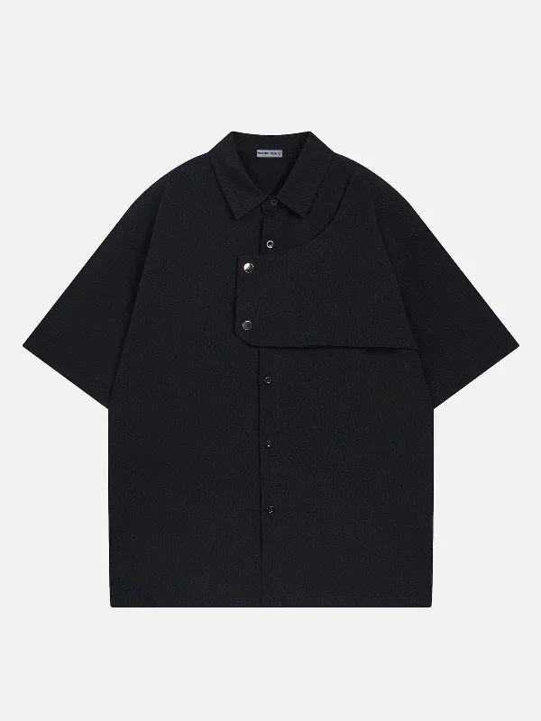 Aelfric Eden Button Patchwork Short Sleeve Shirt