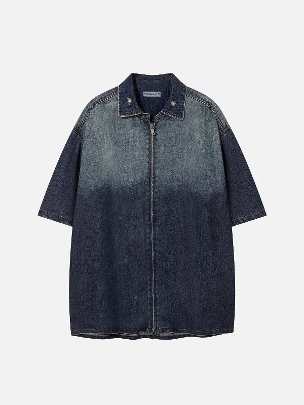 Aelfric Eden Gradient Denim Short Sleeve Shirt