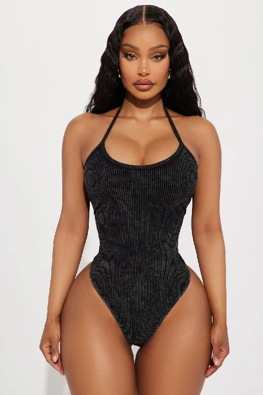 Ari Washed Bodysuit - Black Wash