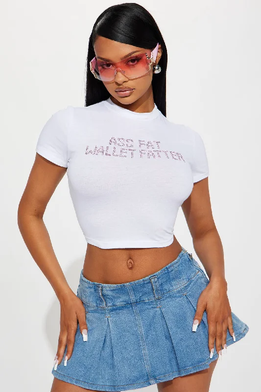 Ass Fat Wallet Fatter Baby Tee - White