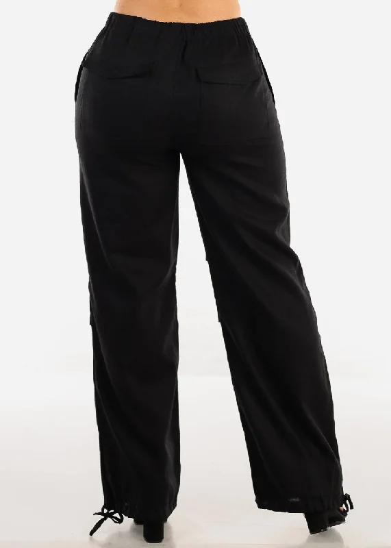 black-linen-high-waisted-knee-pleats-jogger-pants-6885pnblk