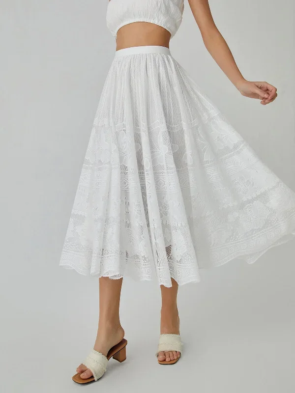 butterfly-pattern-eyelet-midi-skirt