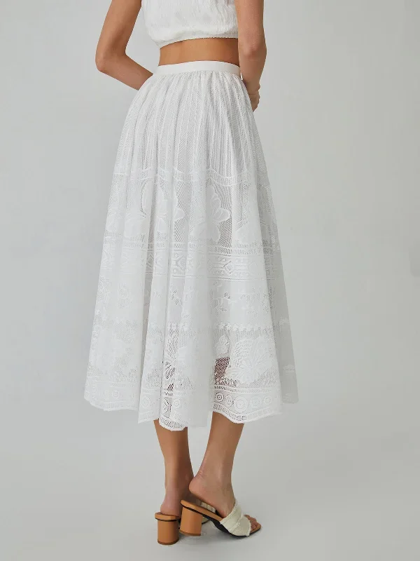 butterfly-pattern-eyelet-midi-skirt