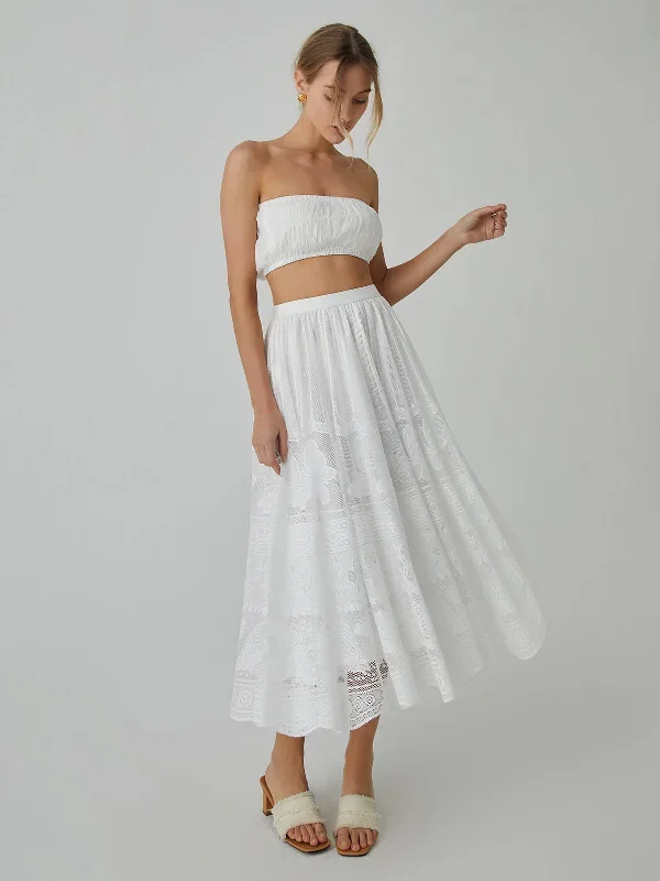 butterfly-pattern-eyelet-midi-skirt