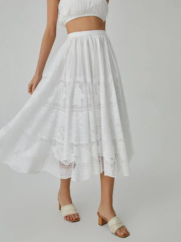 butterfly-pattern-eyelet-midi-skirt